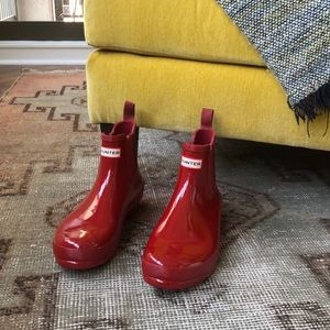 Hunter Original Gloss Chelsea Boots Military Red